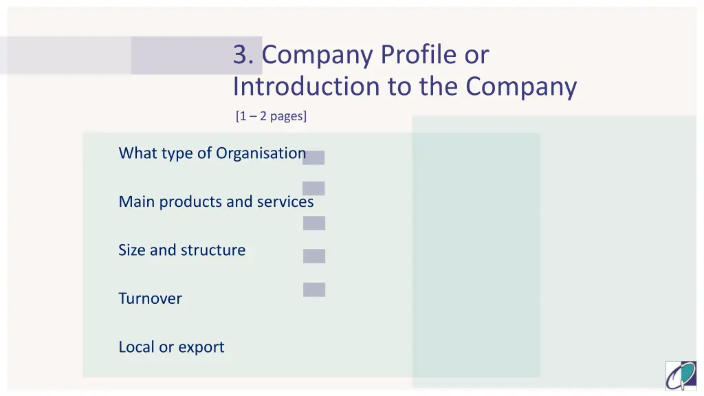 3 company profile or introduction to the company