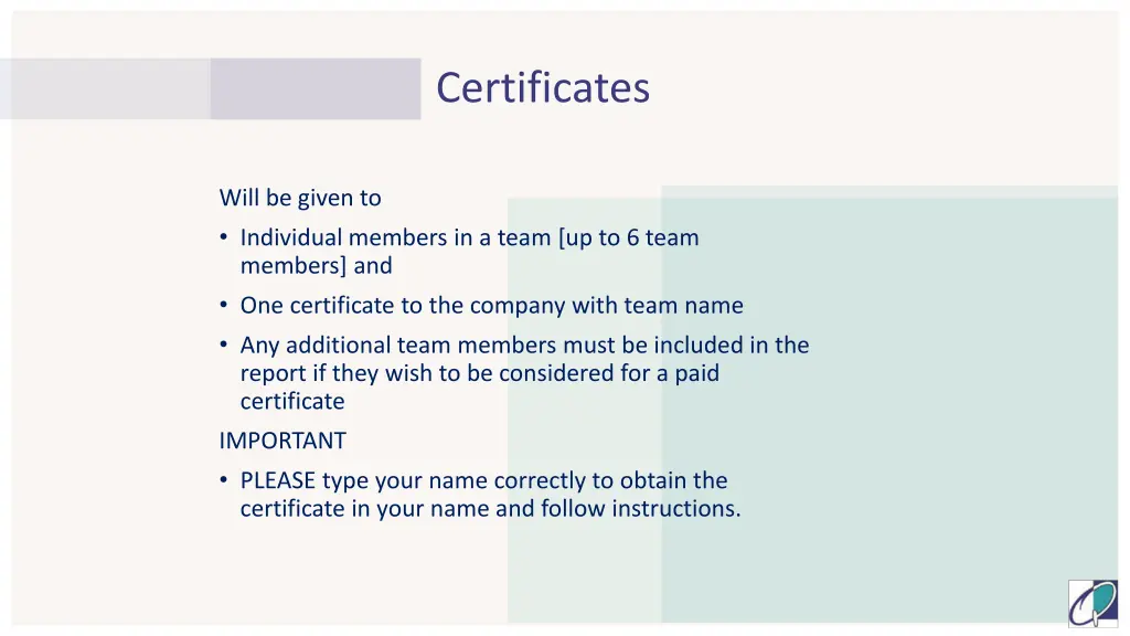 certificates