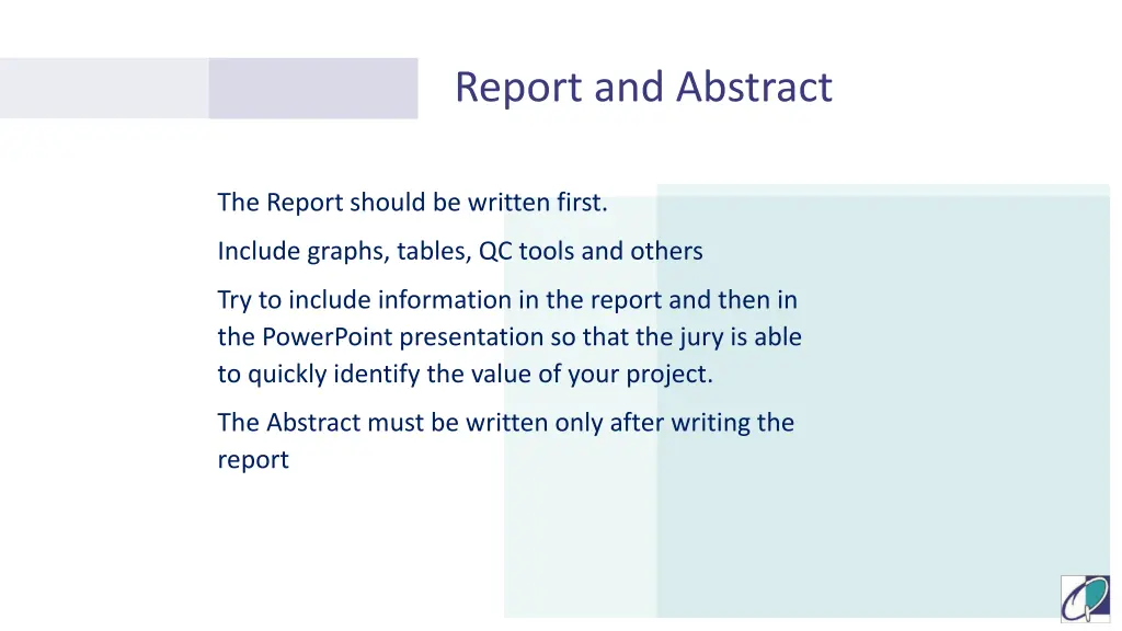 report and abstract