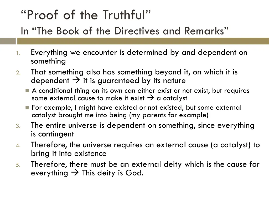 proof of the truthful in the book