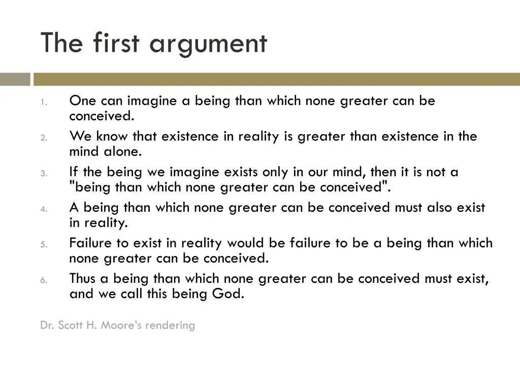 the first argument