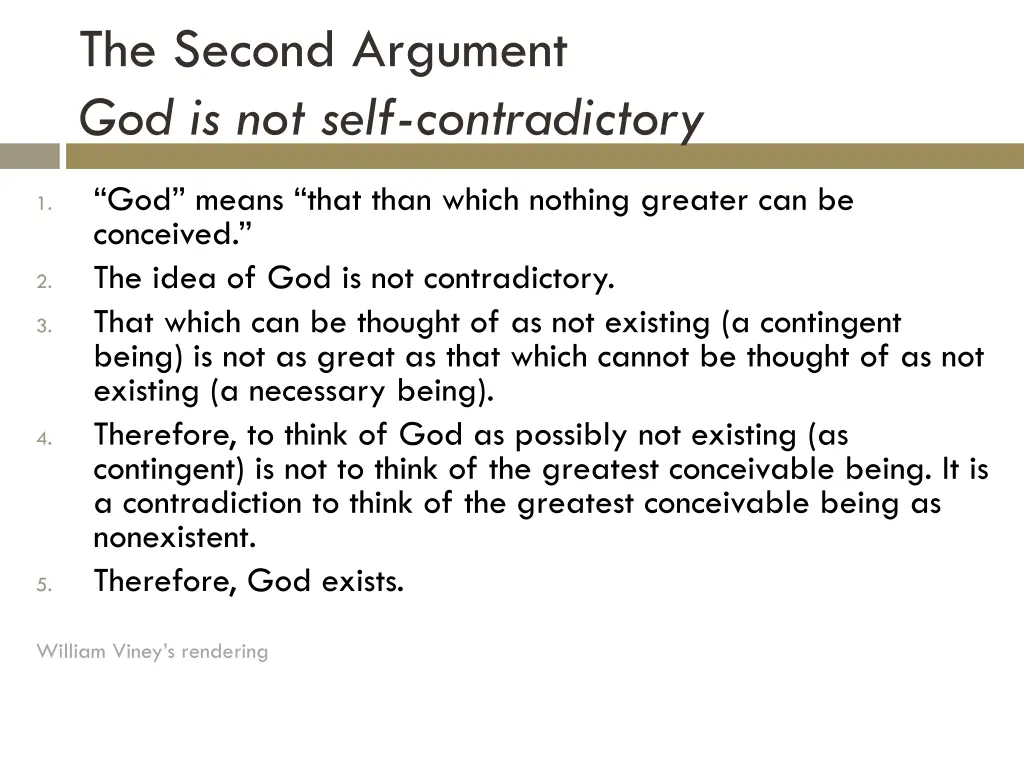 the second argument god is not self contradictory