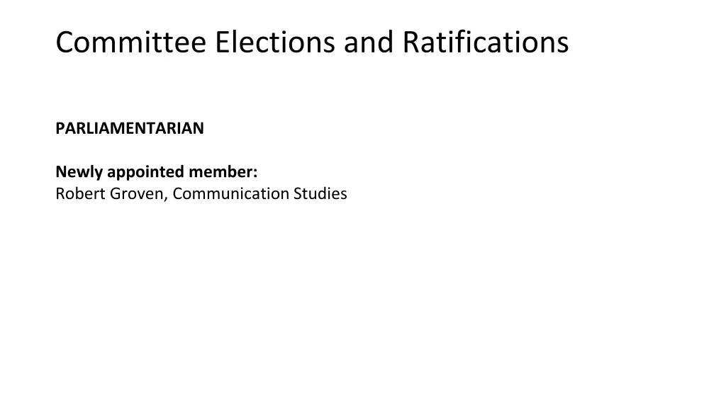 committee elections and ratifications 11
