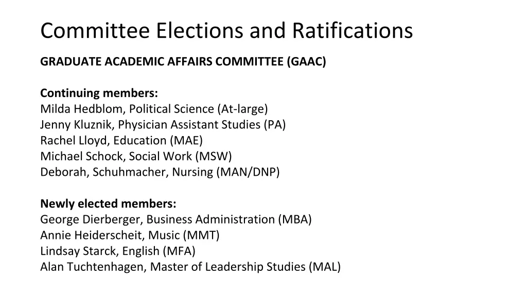 committee elections and ratifications 3