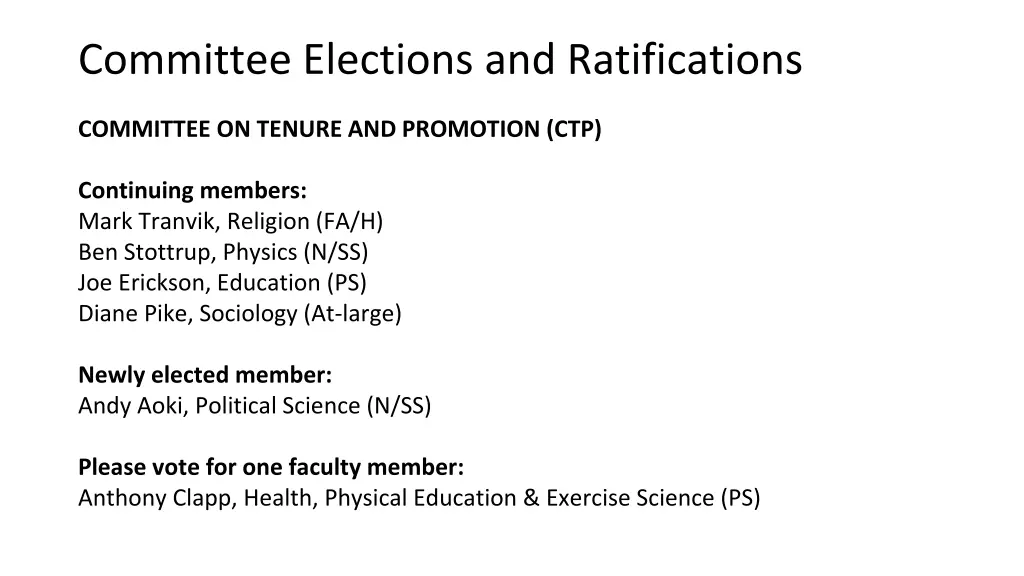committee elections and ratifications 5