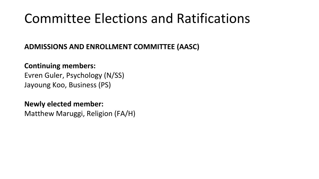 committee elections and ratifications 6