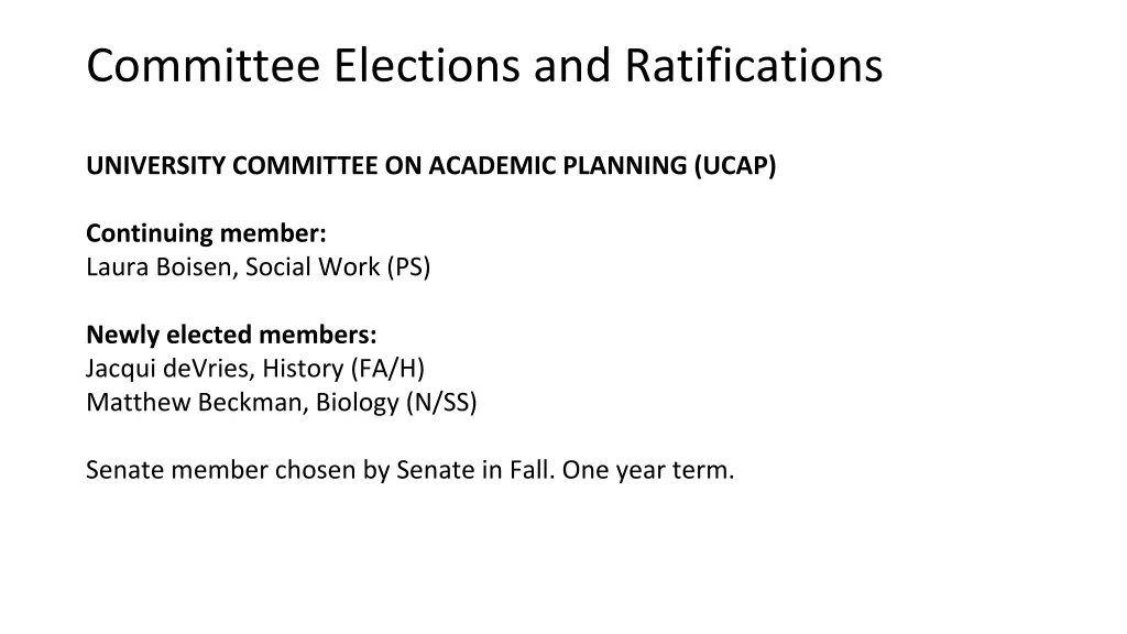 committee elections and ratifications 7