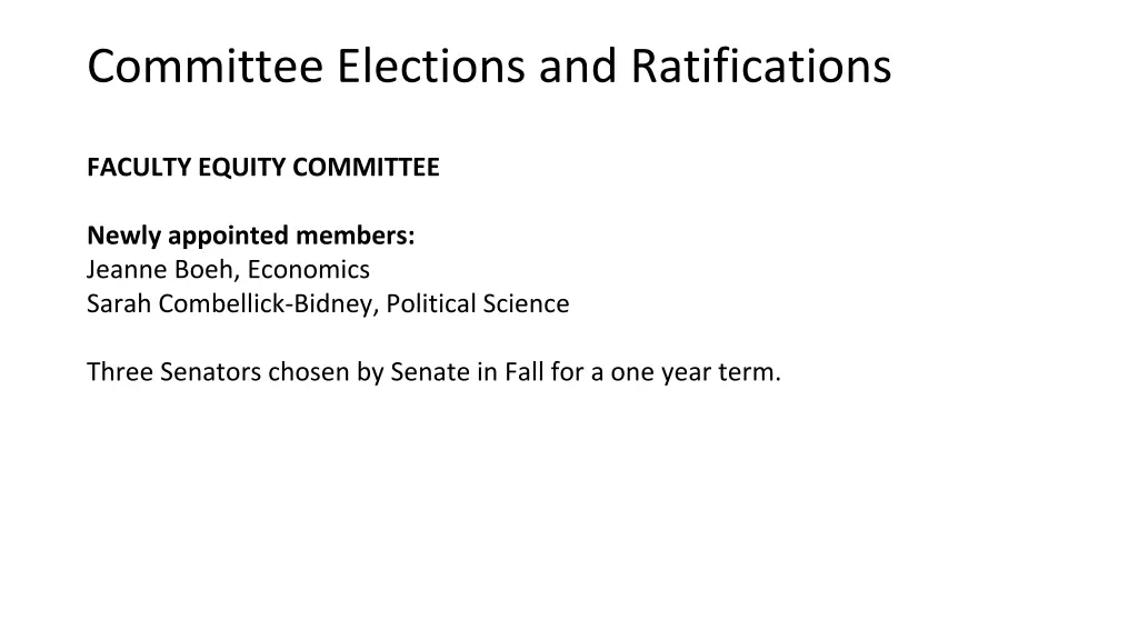 committee elections and ratifications 8