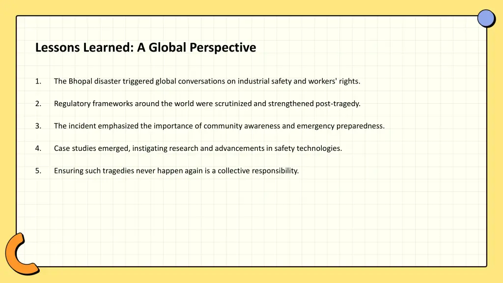 lessons learned a global perspective