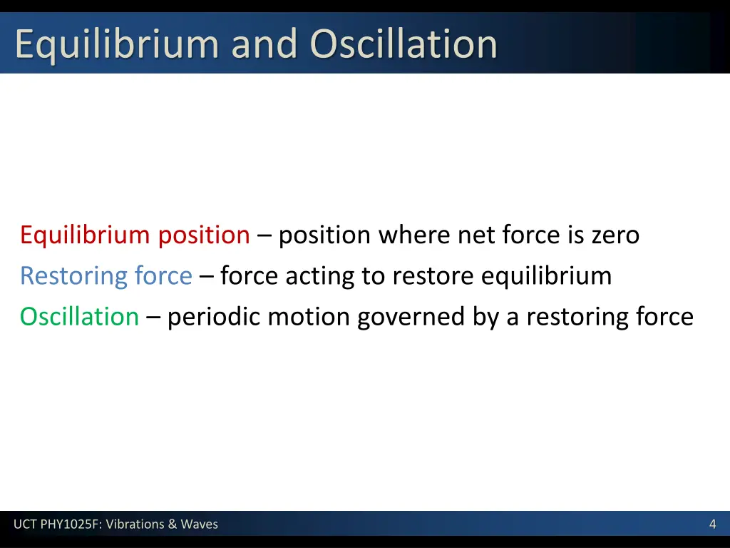 equilibrium and oscillation