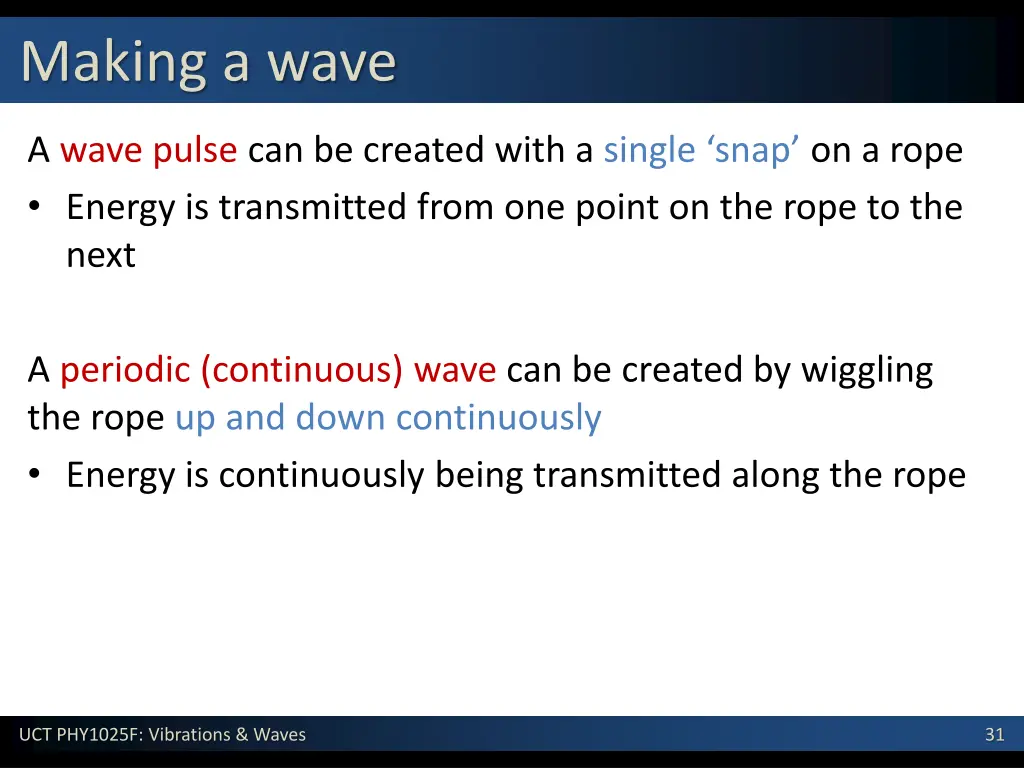 making a wave