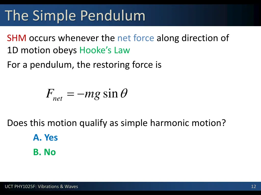 the simple pendulum