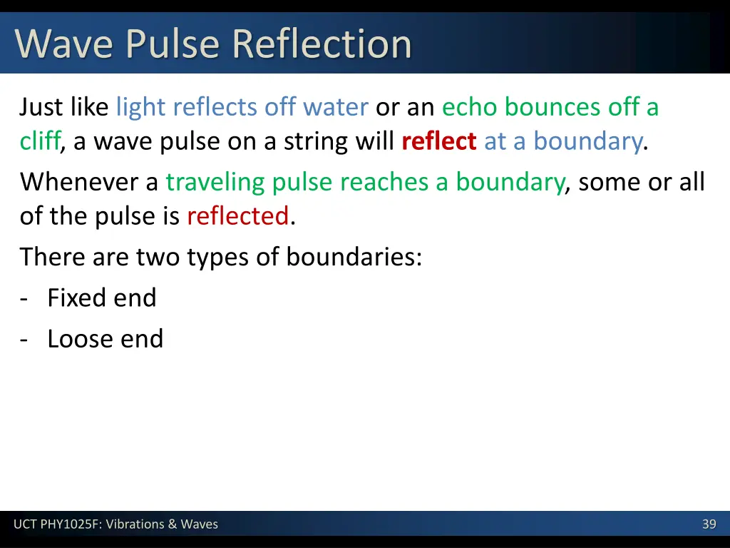 wave pulse reflection