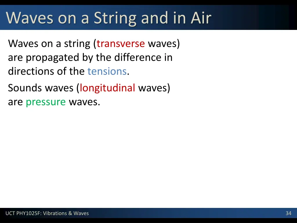 waves on a string and in air