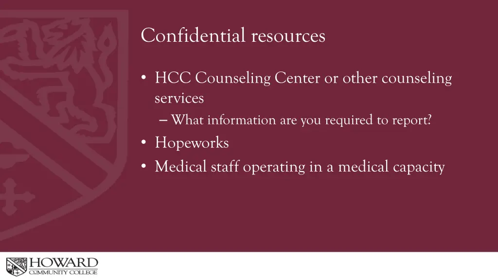 confidential resources