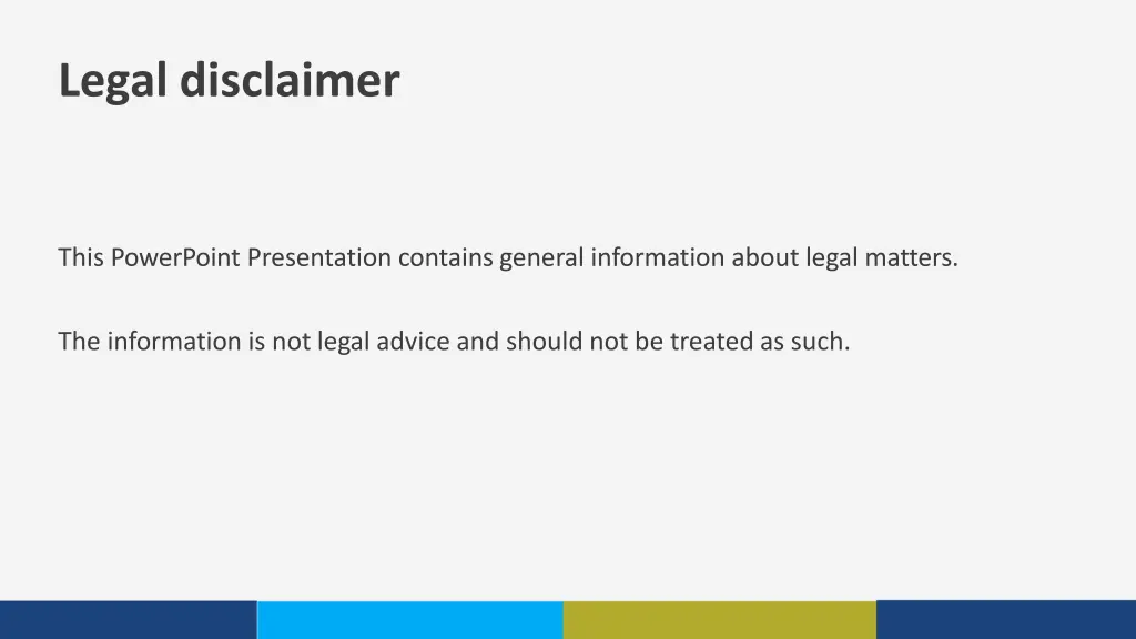 legal disclaimer