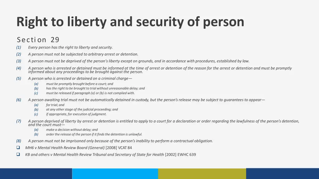 right to liberty and security of person