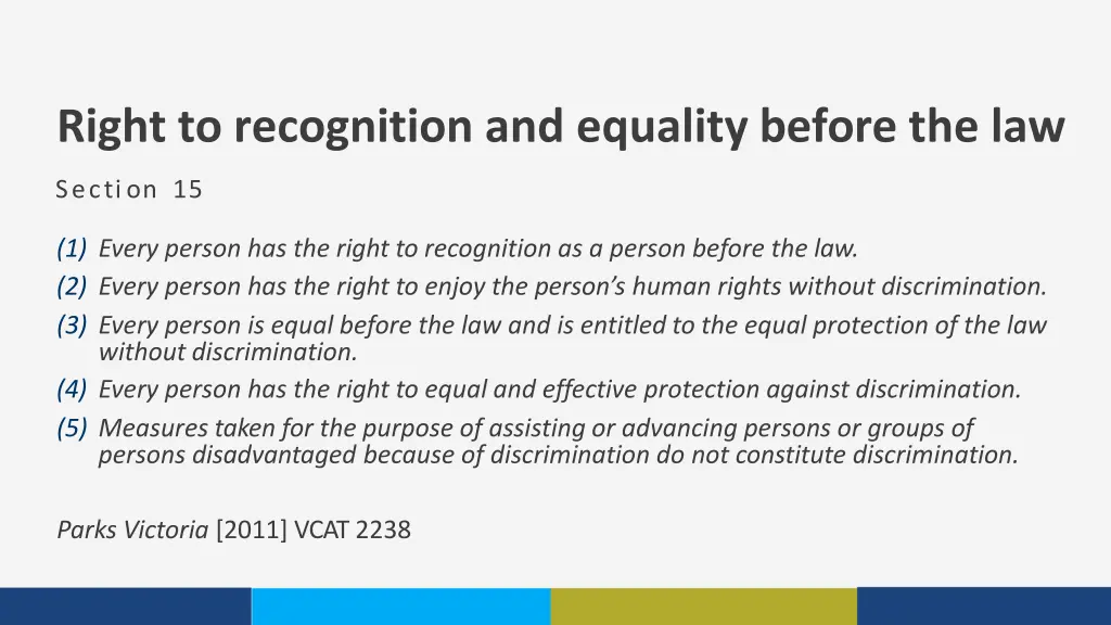 right to recognition and equality before the law