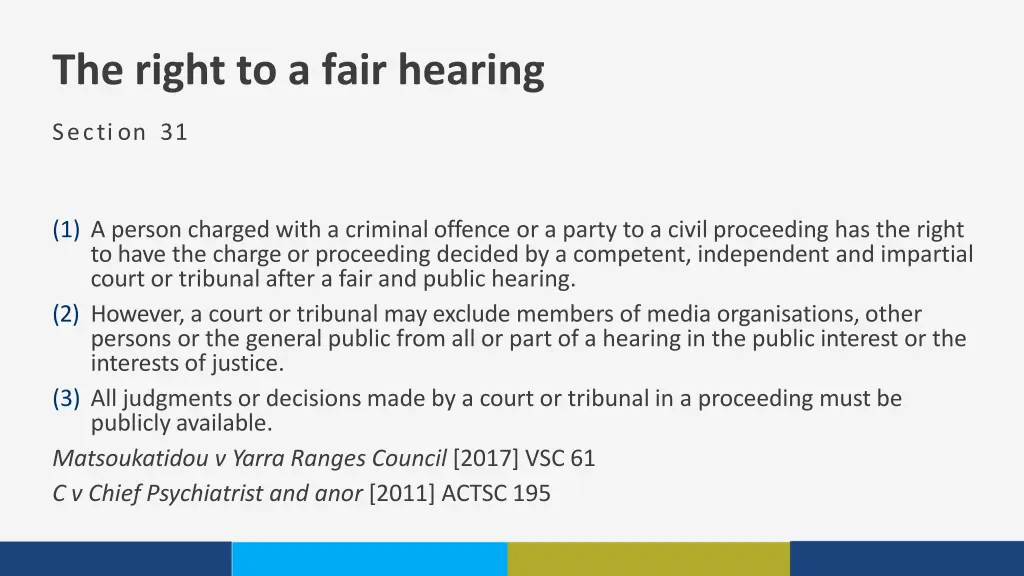 the right to a fair hearing