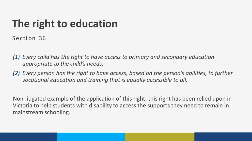 the right to education