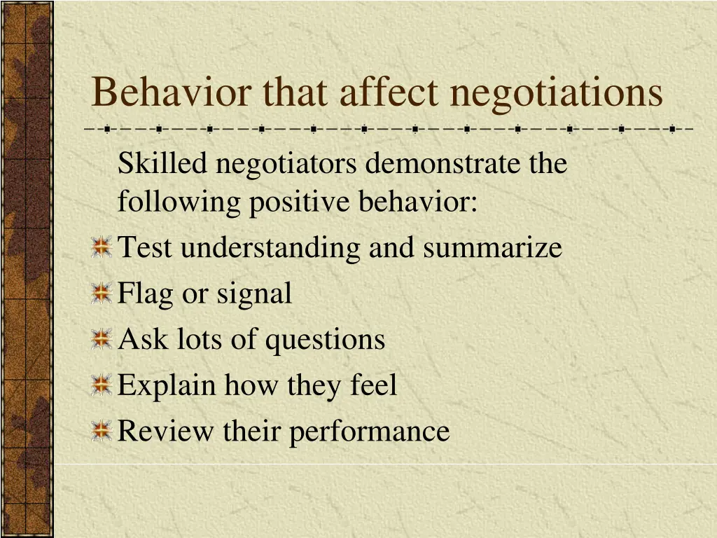 behavior that affect negotiations 2