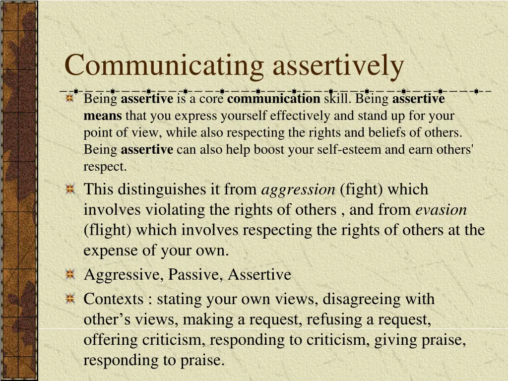 communicating assertively