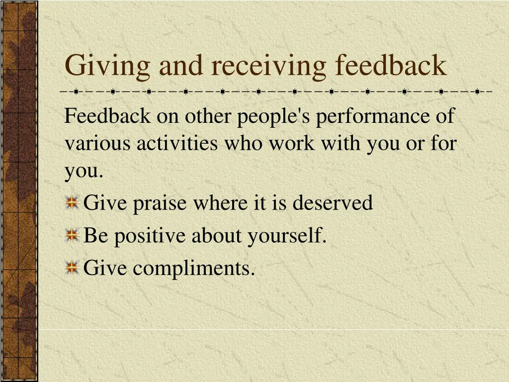 giving and receiving feedback