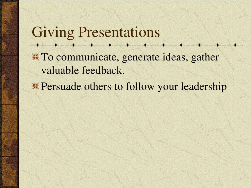 giving presentations