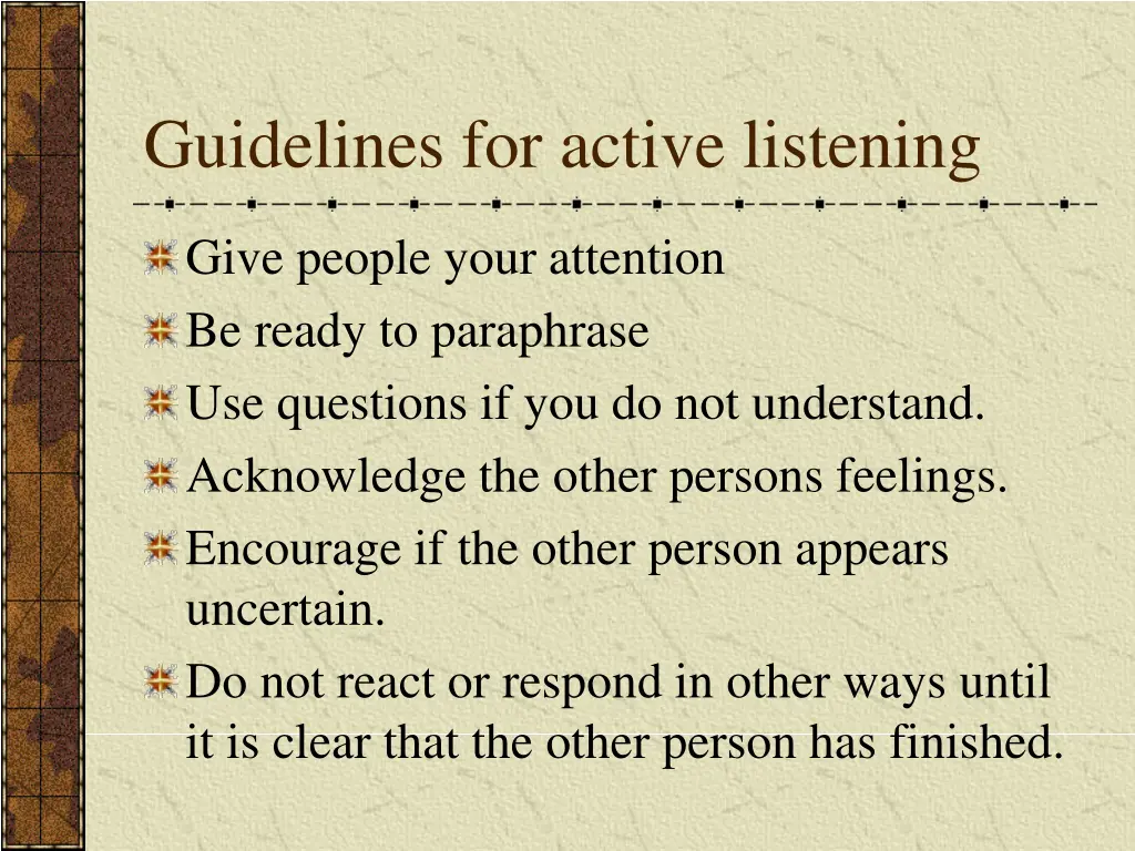 guidelines for active listening