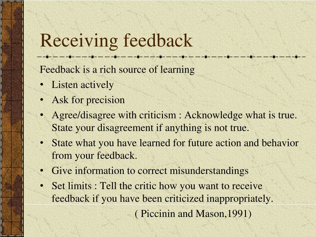 receiving feedback