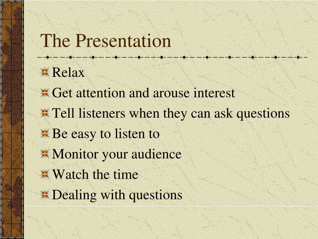 the presentation
