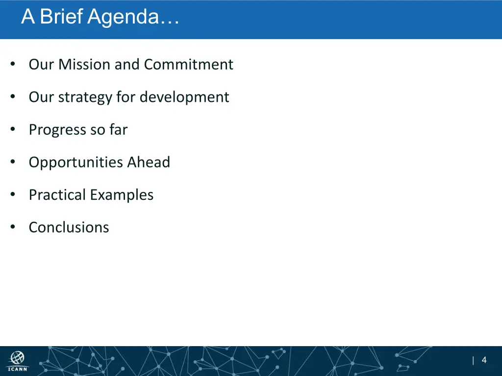a brief agenda