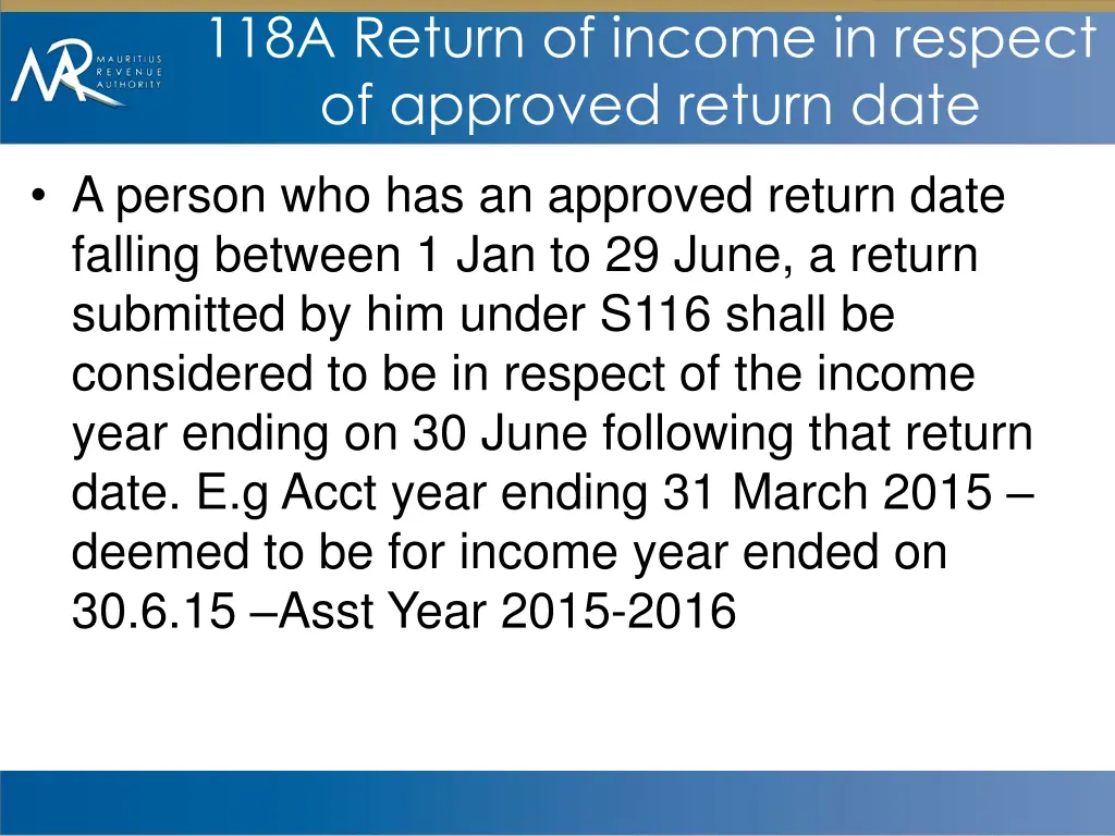 118a return of income in respect of approved
