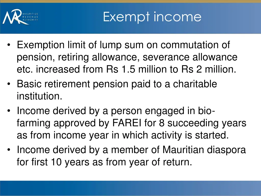 exempt income