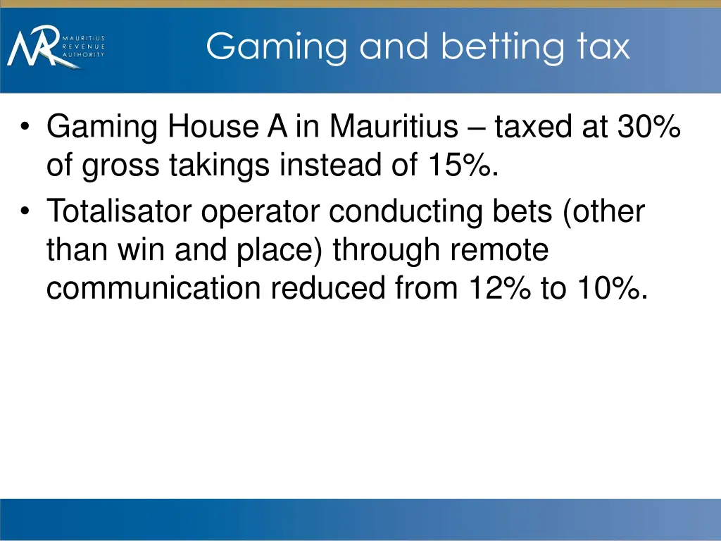 gaming and betting tax