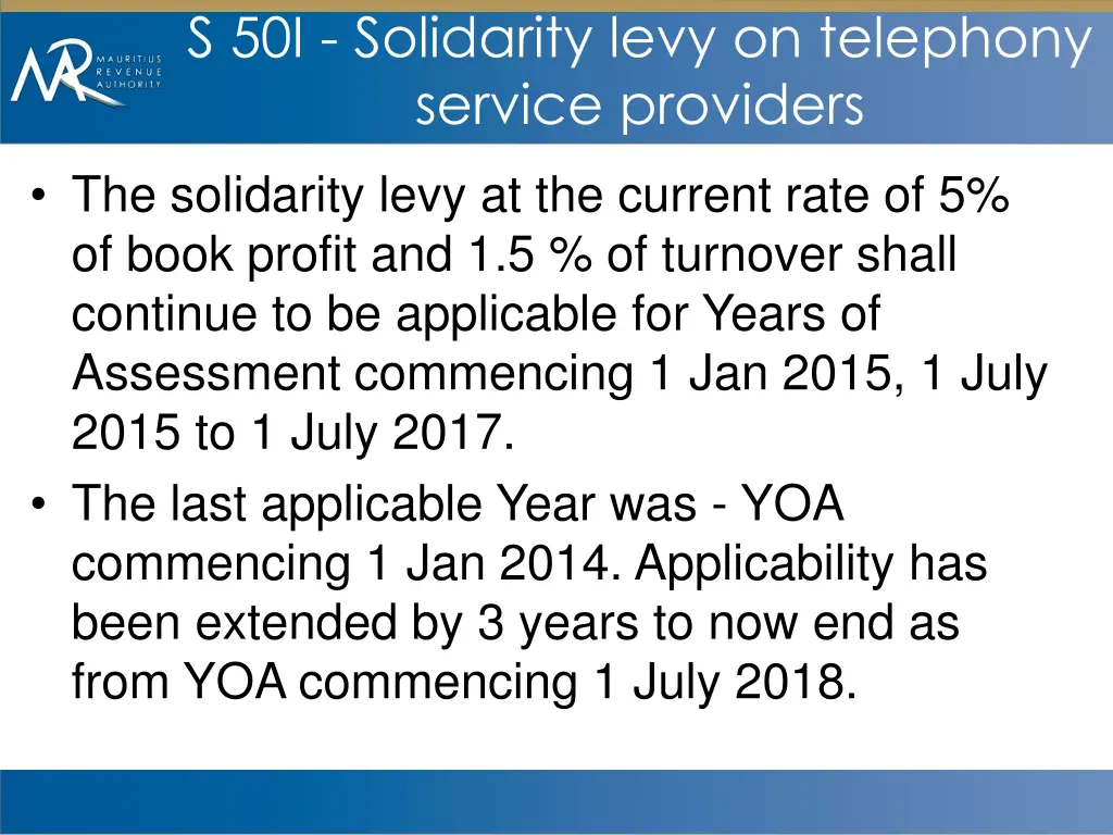 s 50i solidarity levy on telephony service