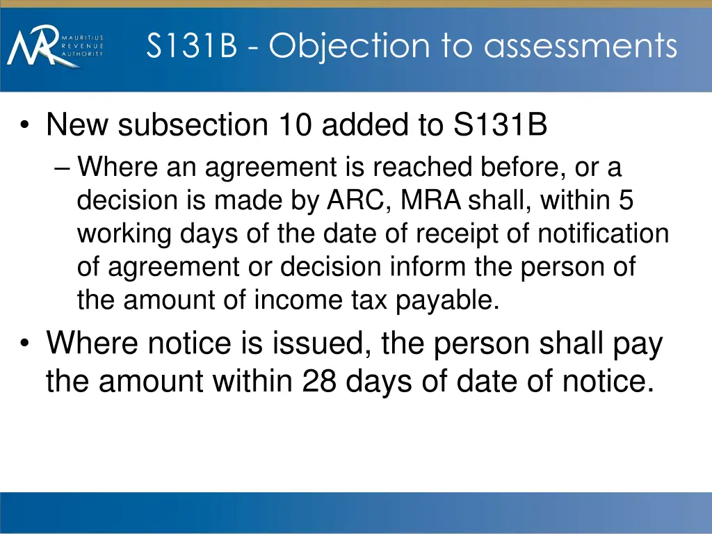 s131b objection to assessments