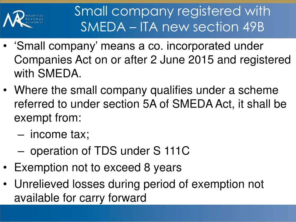 small company registered with smeda