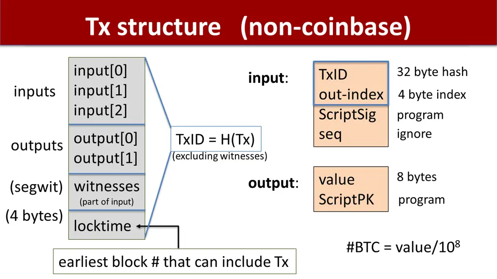 tx structure non coinbase