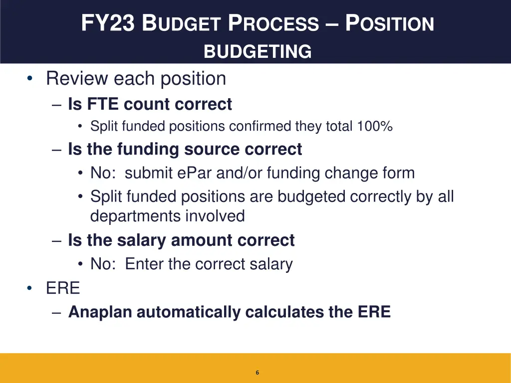 fy23 b udget p rocess p osition budgeting review