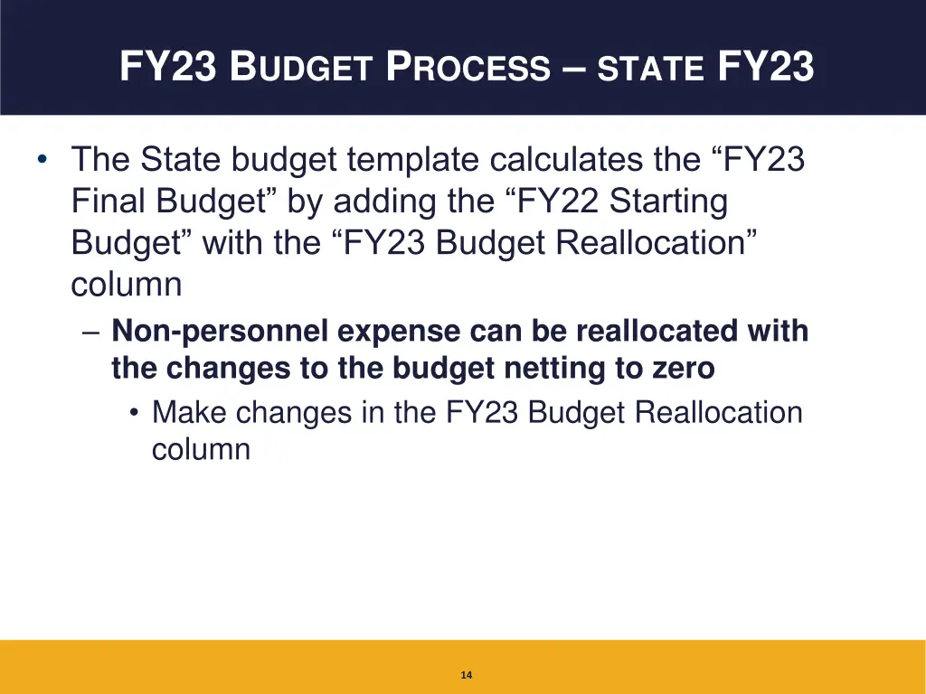fy23 b udget p rocess state fy23