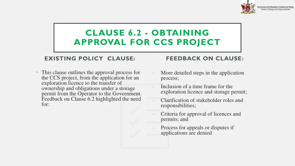 clause 6 2 obtaining approval for ccs project