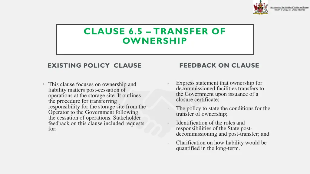 clause 6 5 transfer of ownership