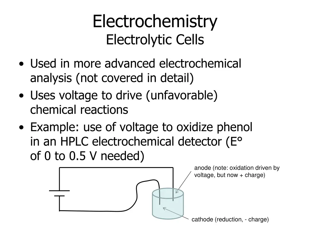 electrochemistry electrolytic cells