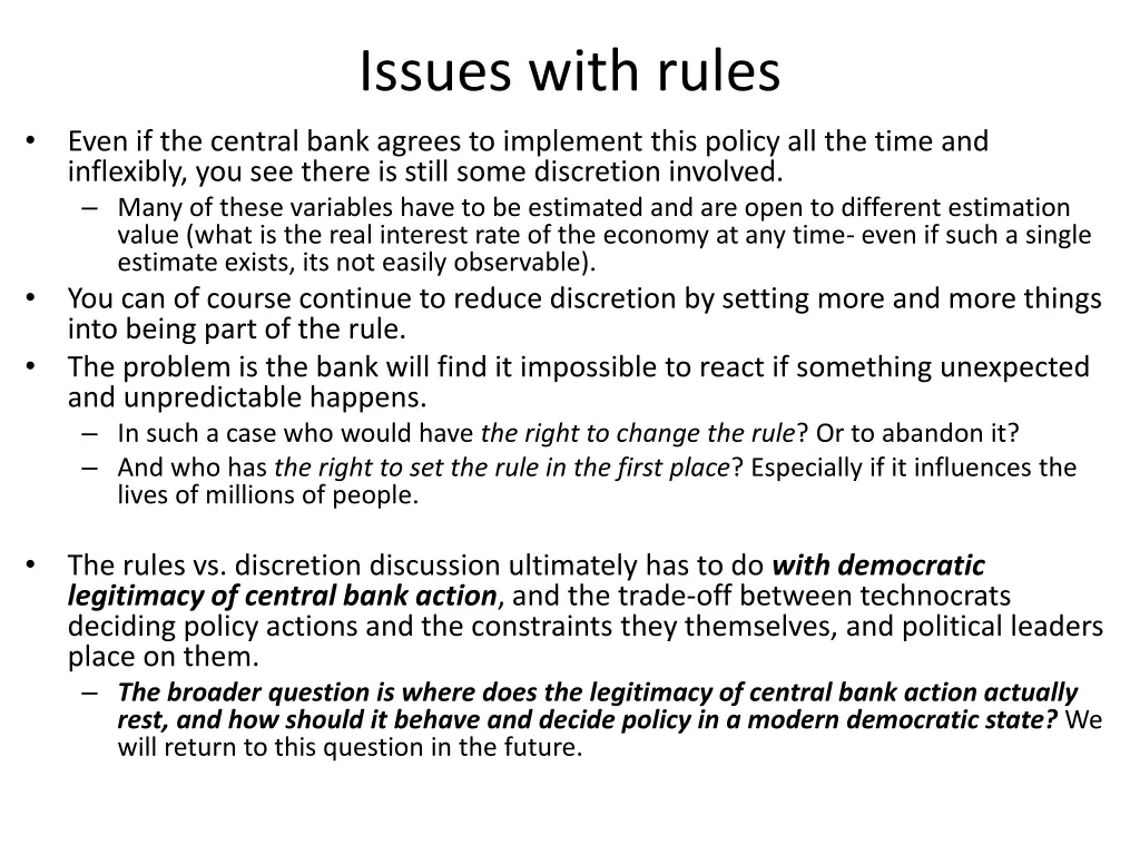 issues with rules