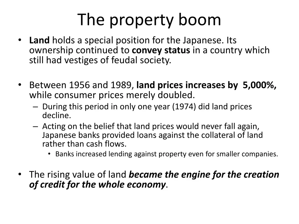 the property boom land holds a special position