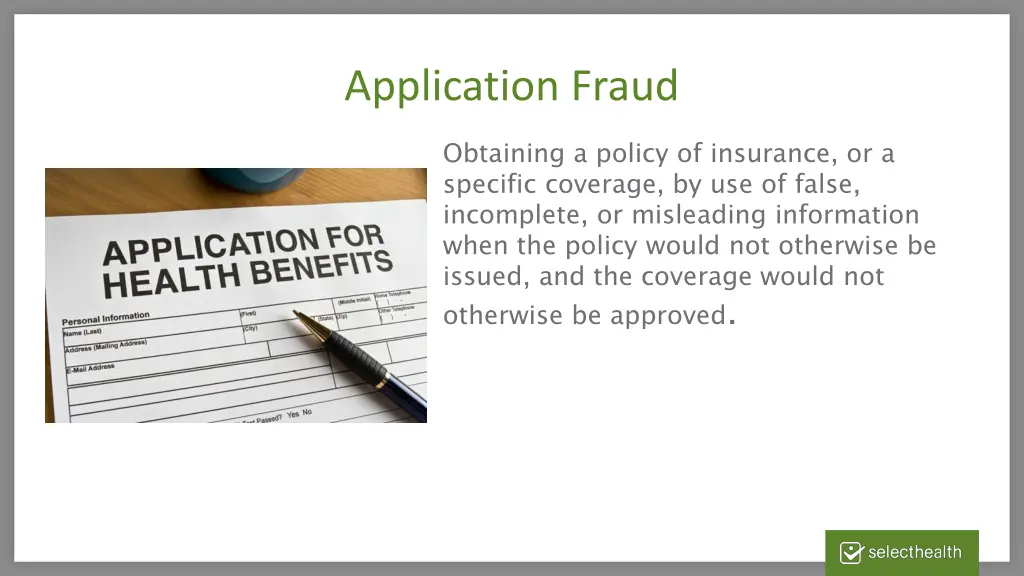 application fraud