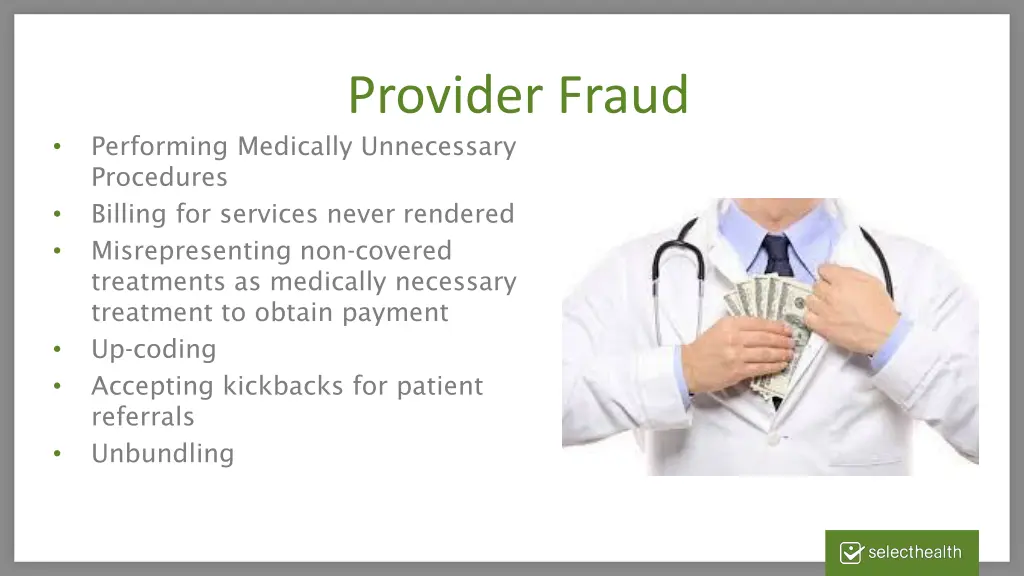 provider fraud