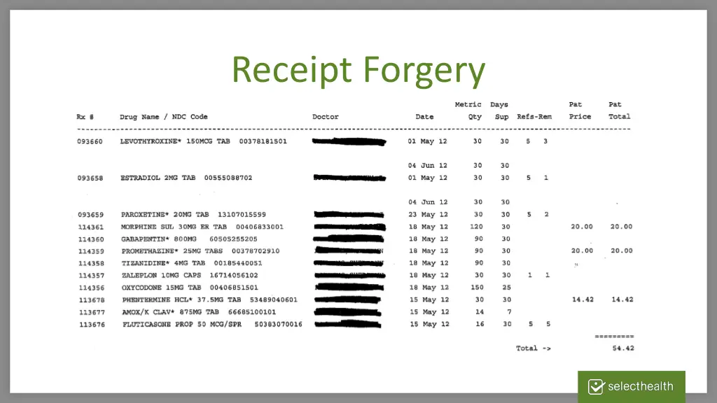 receipt forgery