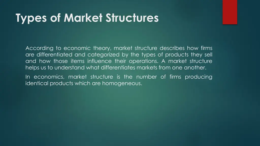 types of market structures